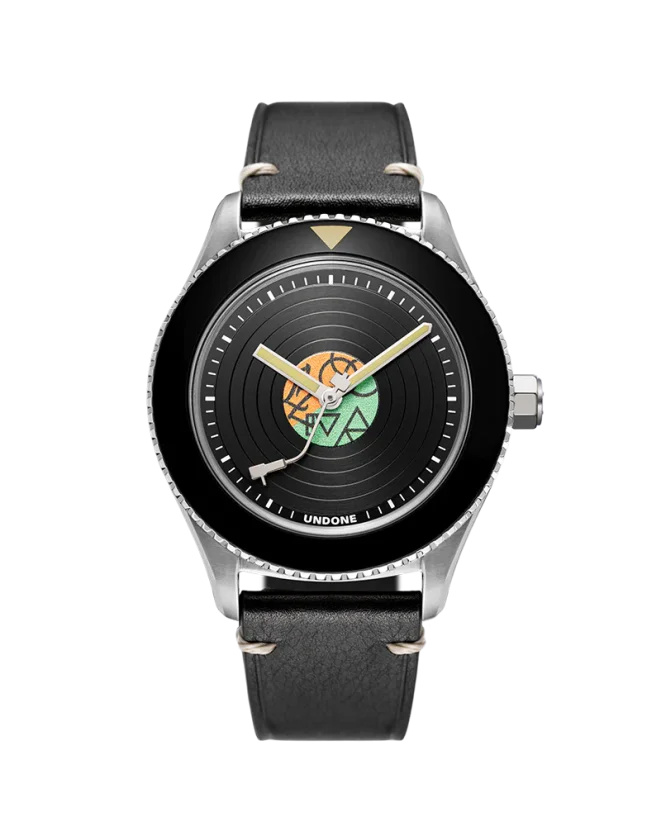 Stříbrné pánské hodinky Undone s koženým páskem Legends of Rock | Led Zeppelin 40MM Automatic