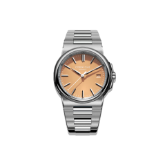 Relógio masculino Corniche prata com pulseira de aço La Grande with Salmon dial 39MM