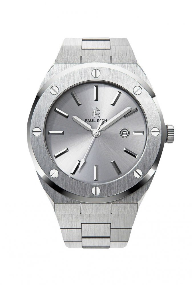 Men's silver Paul Rich Signature watch with steel strap Apollo's