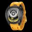 Muški crni sat Tsar Bomba Watch s gumicom TB8213 - Black / Yellow Automatic 44MM