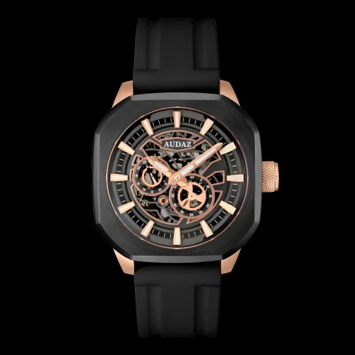 Montre Audaz Watches pour homme en noir avec bracelet en caoutchouc Maverick ADZ 3060-04 - Automatic 43MM