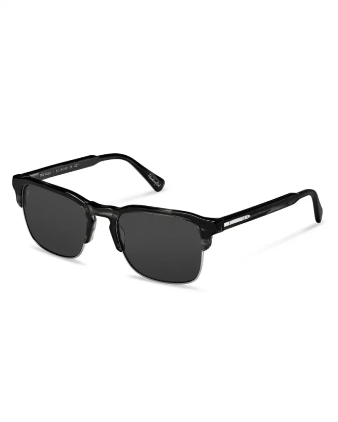 Black men's Vincero sunglasses The Villa - Black Smoke / Silver