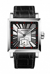 Męski srebrny zegarek Agelocer Watches ze skórzanym paskiem Codex Retro Series Silver / Red 35MM