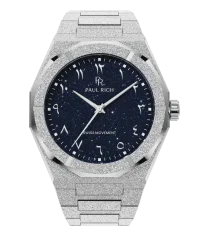 Men's silver Paul Rich watch with steel strap Frosted Star Dust II Oasis - Silver 43MM