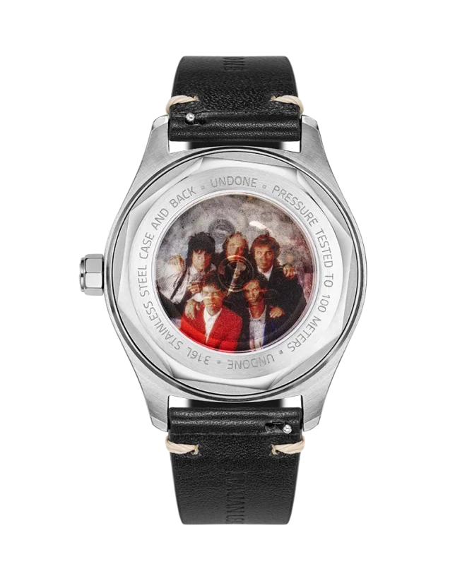 Stříbrné pánské hodinky Undone s koženým páskem Legends of Rock | The Rolling Stones 40MM Automatic