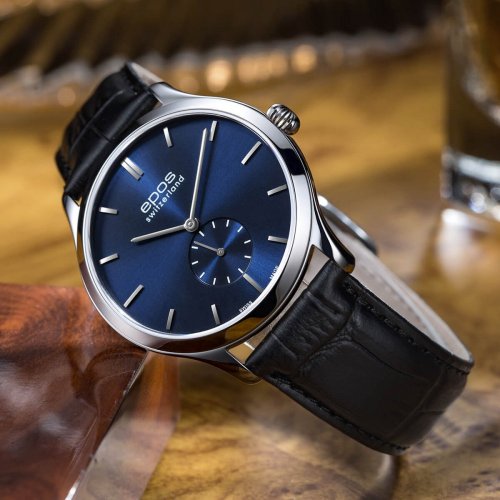 Relógio masculino Epos prata com pulseira de couro Originale 3408.208.20.16.15 39MM Automatic