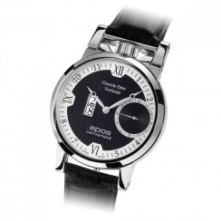 Stříbrné pánské hodinky Epos s koženým páskem Sophistiquee 3383.618.20.65.25 41MM Automatic