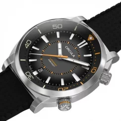Montre Circula Watches pour homme de couleur argent avec bracelet en caoutchouc SuperSport - Black 40MM Automatic