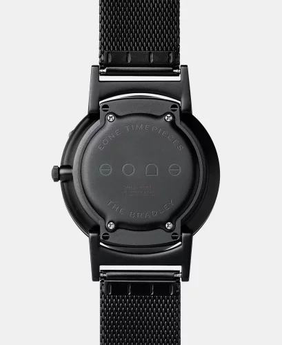 Men's black Eone watch with steel strap Bradley Mesh - Black 40MM