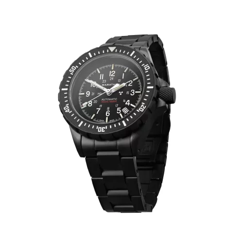 Men's black Marathon Watches watch with steel strap Anthracite Large Diver's (GSAR) 41MM Automatic