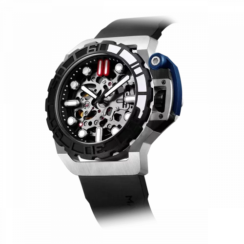 Čierne pánske hodinky Mazzucato s gumovým pásikom RIM Sub Black / Blue - 42MM Automatic