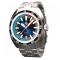 Ασημένιο ρολόι NTH Watches για άντρες με ιμάντα από χάλυβα DevilRay With Date - Silver / Blue Automatic 43MM