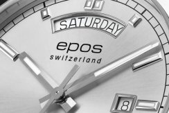 Relógio masculino Epos prateado com pulseira de aço Passion 3501.142.20.98.30 41MM Automatic