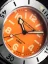 Men's silver Nivada Grenchen watch with leather strap Orange Depthmaster 14127A17 39MM Automatic