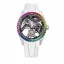 Strieborné pánske hodinky Agelocer Watches s gumovým pásikom Tourbillon Rainbow Series Silver / White Black 42MM