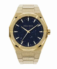 Reloj Paul Rich oro para hombre con correa de acero Frosted Star Dust II - Gold 43MM