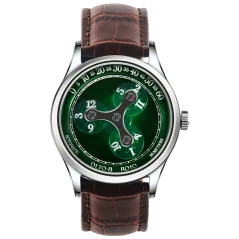 Montre OLTO-8 pour homme de couleur argent avec bracelet en cuir ROTO Jade Green Dial Upgraded 39MM Automatic