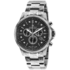 Montre Louis XVI pour homme en argent avec bracelet en acier Palais Royale - Silver 43MM