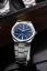Montre Nivada Grenchen pour hommes en argent avec bracelet en acier F77 Blue No Date 68001A77 37MM Automatic