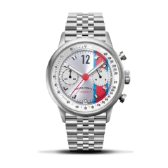 Montre Ferro & Company pour hommes en argent avec bracelet en acier Race Master Chronograph Silver BR 39MM