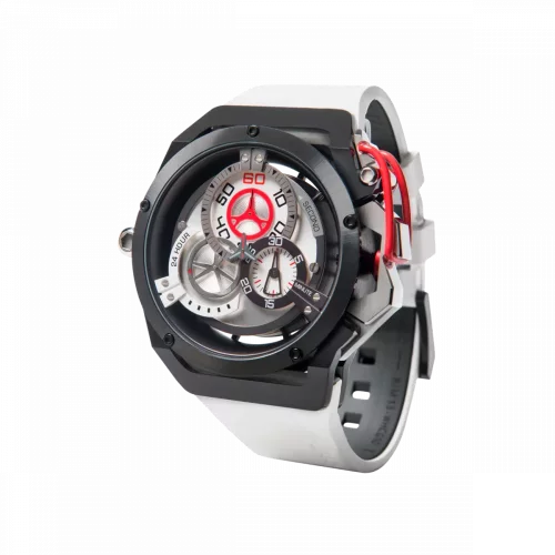 Černé pánské hodinky Mazzucato Watches s gumovým páskem Rim Sport Black / White - 48MM Automatic