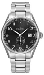 Men's silver Delbana Watch with steel leather Fiorentino Silver / Black 42MM