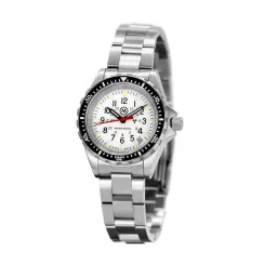 Montre Marathon Watches pour homme de couleur argent avec bracelet en acier Arctic Edition Medium Diver's Quartz 36MM