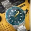 Men's silver Circula Watch with steel strap DiveSport Titan - Petrol / Hardened Titanium 42MM Automatic