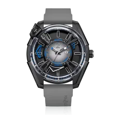 Herrenuhr Mazzucato in Schwarz mit Kautschukarmband LAX Dual Time Black / Grey - 48MM Automatic