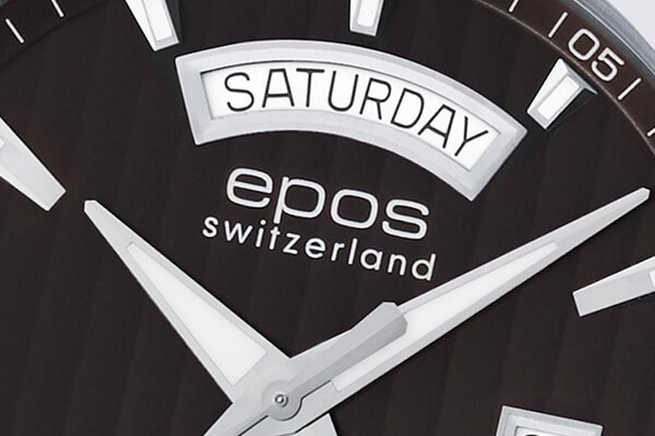 Stříbrné pánské hodinky Epos s koženým páskem Passion 3402.142.20.15.25 43MM Automatic
