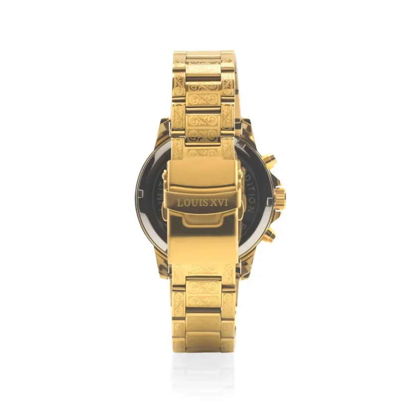 Men's gold Louis XVI watch with steel strap Palais Royale 1018 - Gold 43MM