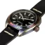 Męski srebrny zegarek Out Of Order Watches ze skórzanym paskiem Torpedine Black 42MM Automatic