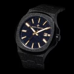 Černé pánské hodinky Ralph Christian s ocelovým páskem The Frosted Stellar - Black 42,5MM