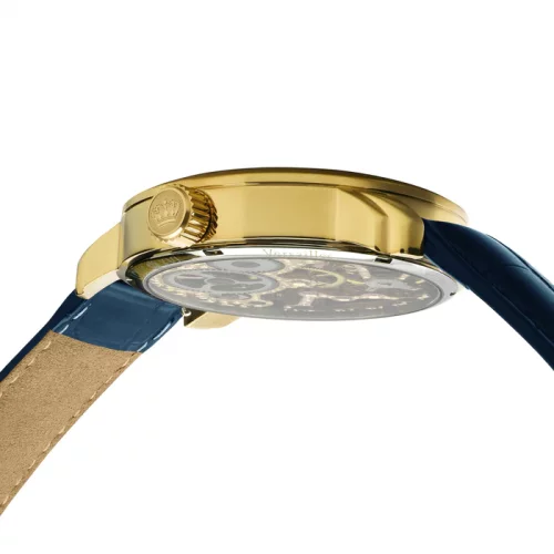 Reloj de oro Luis XVI para hombres con cinturón de cuero Versailles 650 - Gold 43MM Automatic