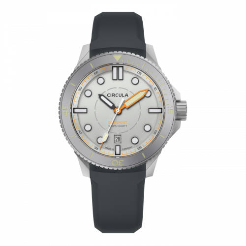 Muški srebrni sat Circula Watches s gumicom DiveSport Titan - Grey / Hardened Titanium 42MM Automatic