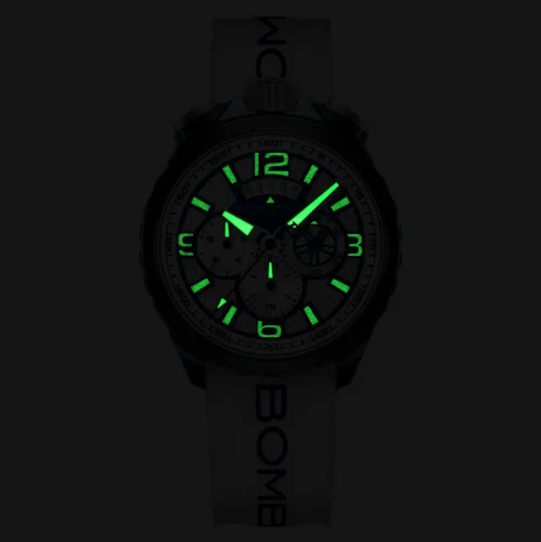 Černé pánské hodinky Bomberg s gumovým páskem LA BLANCHE 45MM