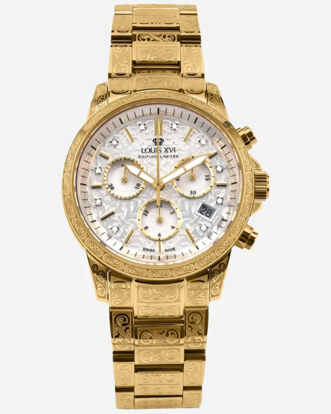 Women's gold Louis XVI watch with steel strap Palais Royale Woman With Diamond 6002 - Gold 38MM