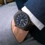 Męski czarny zegarek Rich Paul ze stalowym paskiem Frosted Star Dust - Black 42MM