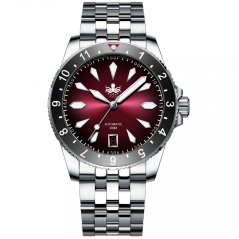 Stříbrné pánské hodinky Phoibos Watches s ocelovým páskem Voyager PY035D - Automatic 39MM