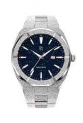 Męski srebrny zegarek Paul Rich ze stalowym paskiem Star Dust Frosted - Silver Automatic 45MM