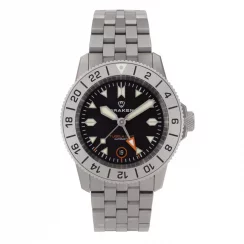 Męski srebrny zegarek Draken ze stalowym paskiem Tugela GMT – Steel 42MM