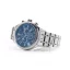 Ασημένιο ανδρικό ρολόι Louis XVI με μαύρο δερμάτινο λουράκι Danton - Silver / Blue 44MM