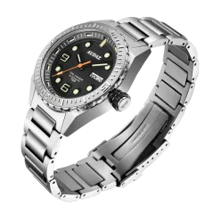 Stříbrné pánské hodinky Audaz Watches s ocelovým páskem Tri Hawk ADZ-4010-01 - Automatic 43MM