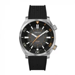 Muški srebrni sat Circula Watches s gumicom SuperSport - Black 40MM Automatic