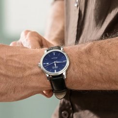 Stříbrné pánské hodinky Epos s koženým páskem Emotion 3390.152.20.16.25 41 MM Automatic
