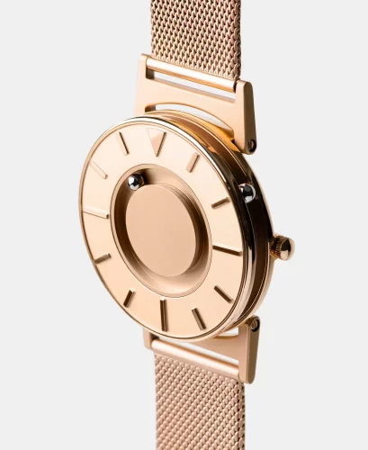 Reloj Eone dorado con correa de acero Bradley Mesh - Rose Gold II 40MM