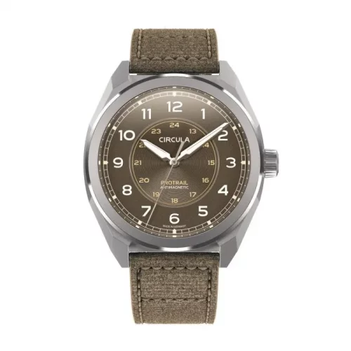 Relógio Circula Watches prata para homens com pulseira de couro ProTrail - Umbra 40MM Automatic