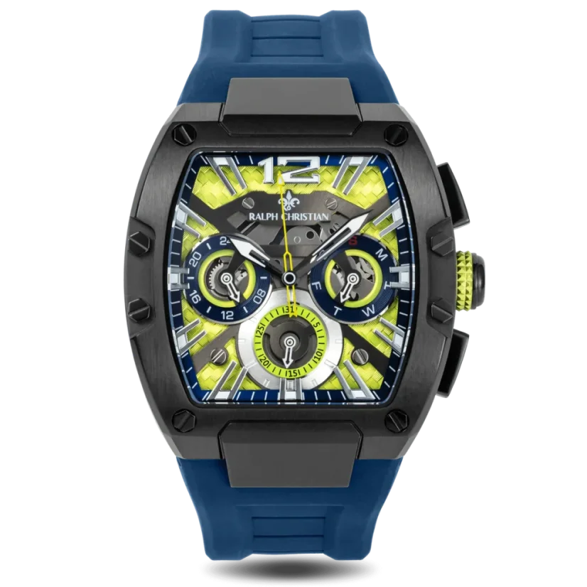 Černé pánské hodinky Ralph Christian s gumovým páskem The Intrepid Sport - Midnight Venom 42,5MM