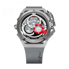 Stříbrné pánské hodinky Mazzucato Watches s gumovým páskem Rim Sport Silver / Grey - 48MM Automatic