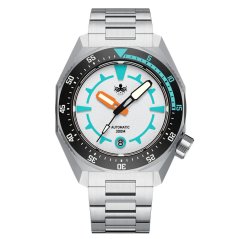 Montre Phoibos Watches pour homme en argent avec bracelet en acier Depth Hunter 300M PY060E Automatic 40MM